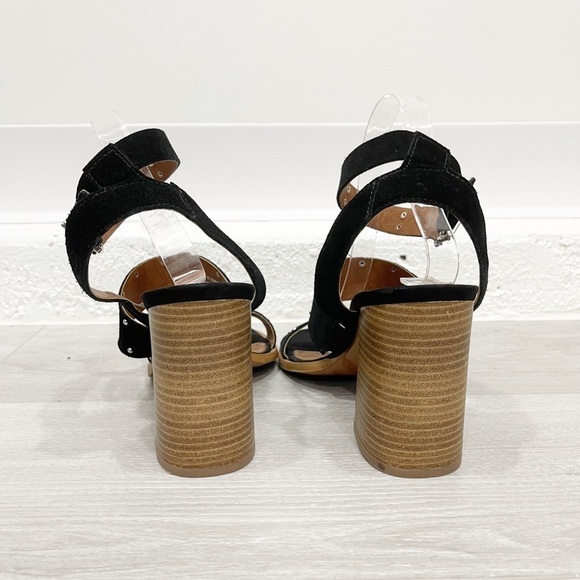 Asos Black Block Heel Studded Ankle Strap Sandals - Picture 5 of 8